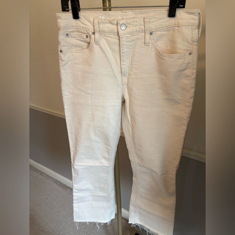 J Crew Demi Crop Ecru Jeans
